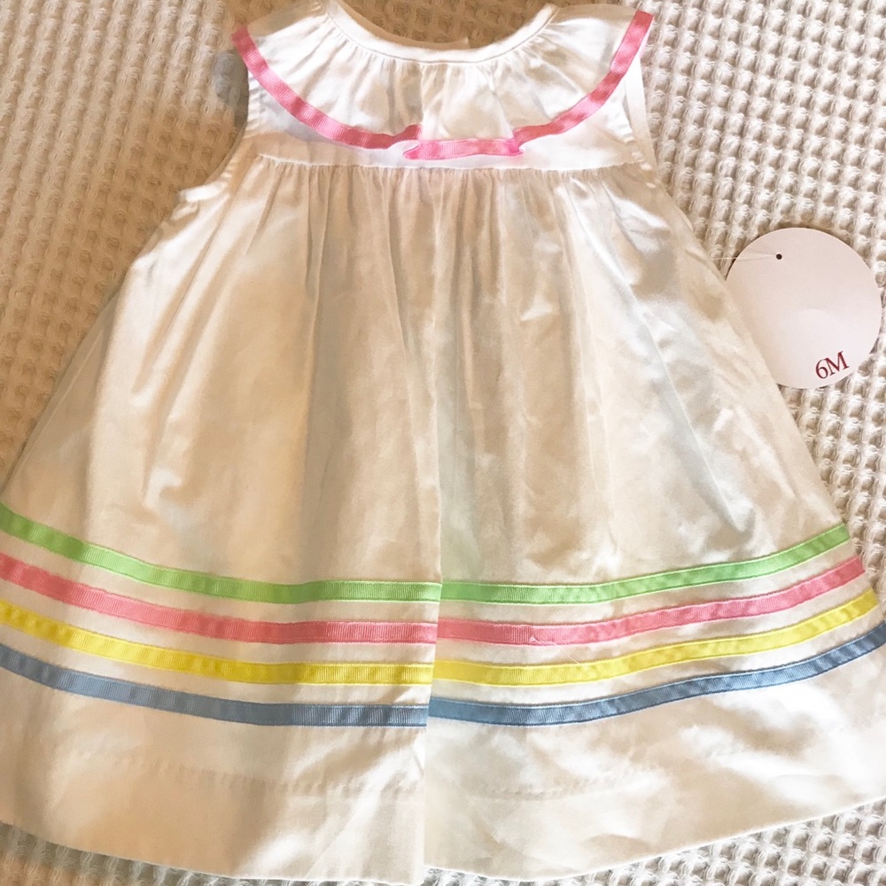 Smocked Auctions Rainbow Stripe Dress